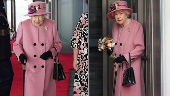 Kraliçe 2. Elizabethin bastonla görüntülenmesi İngilterede gündem oldu