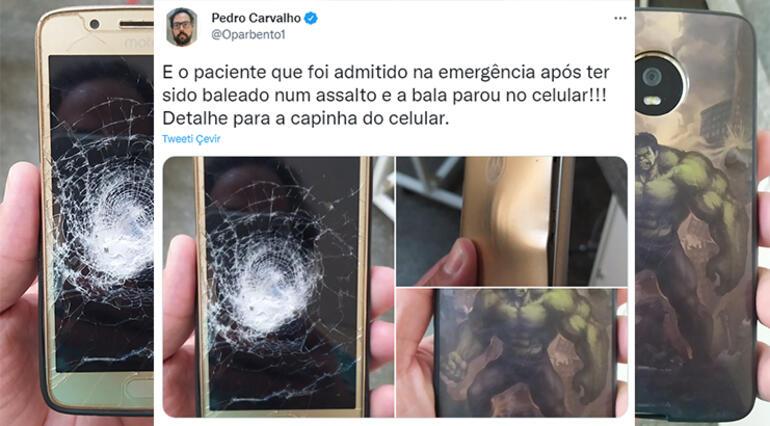 Hulk kılıflı telefon sahibini mermiden korudu, sosyal medyanın gündemine girdi
