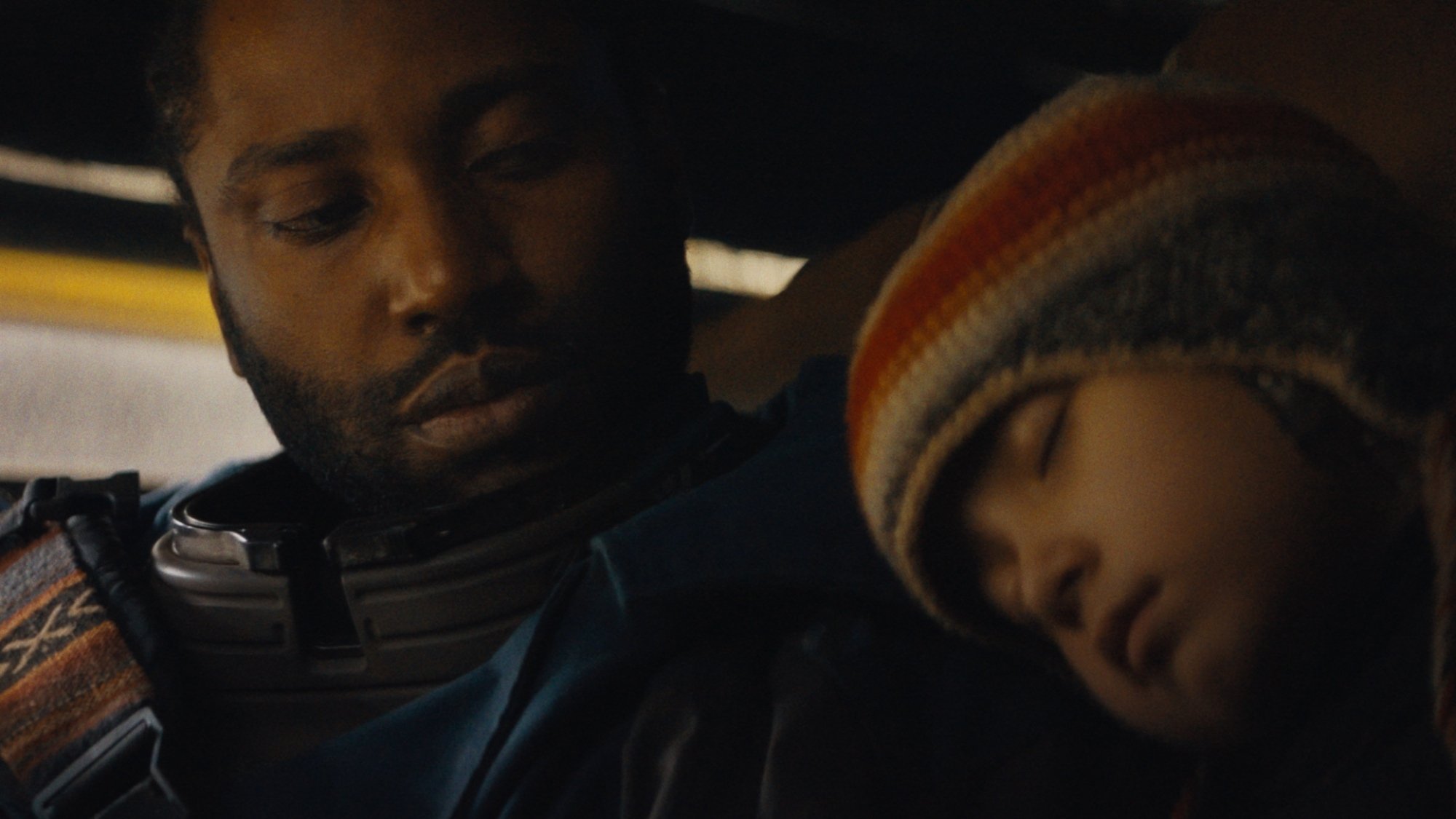 John David Washington and Madeleine Yuna Voyles in "The Creator."