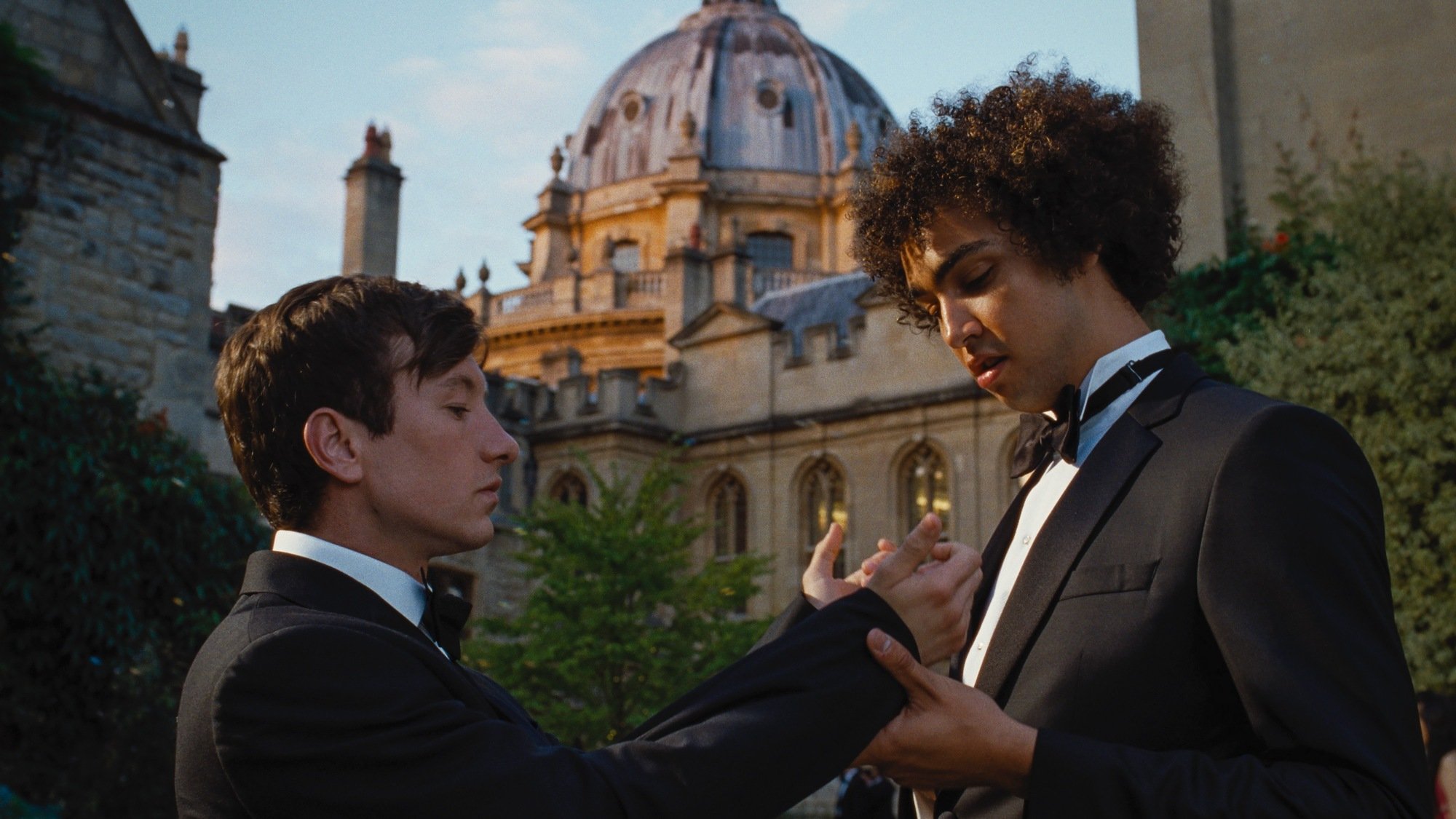 Barry Keoghan and Archie Madekwe in "Saltburn."