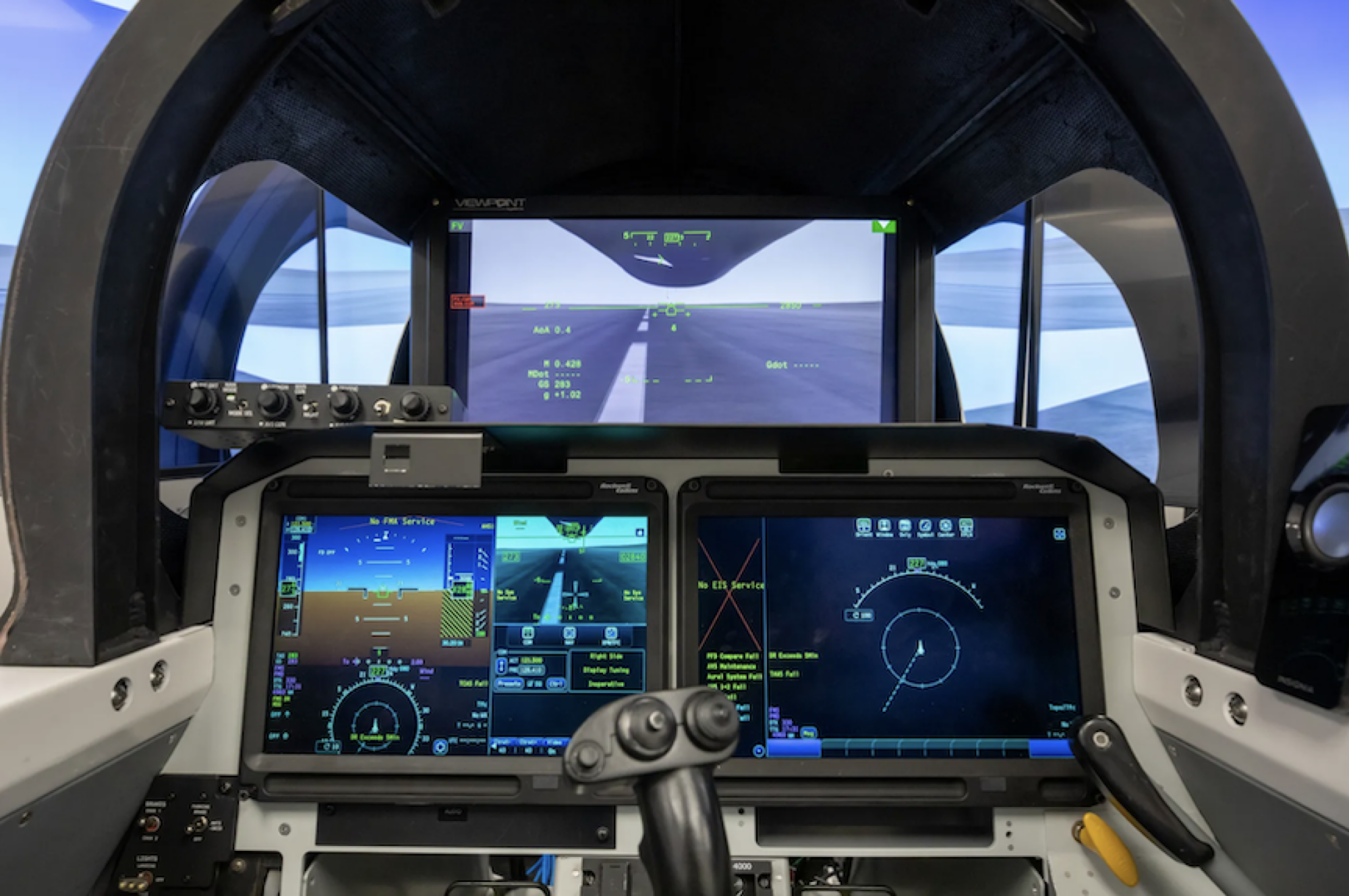 A graphic rendering of what it will look like flying in the X-59's cockpit with NASA's eXternal Vision System.