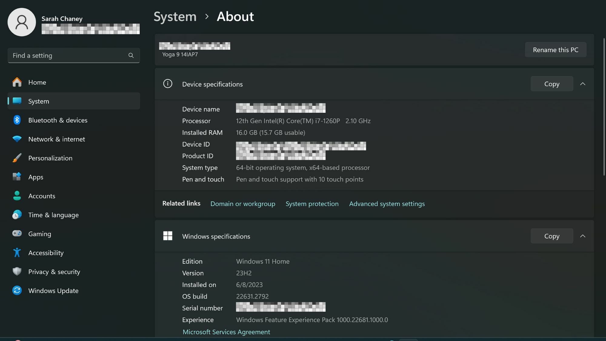 System info in Windows 11