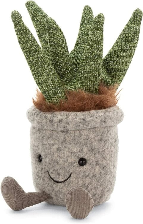 Plush aloe vera plant in pot