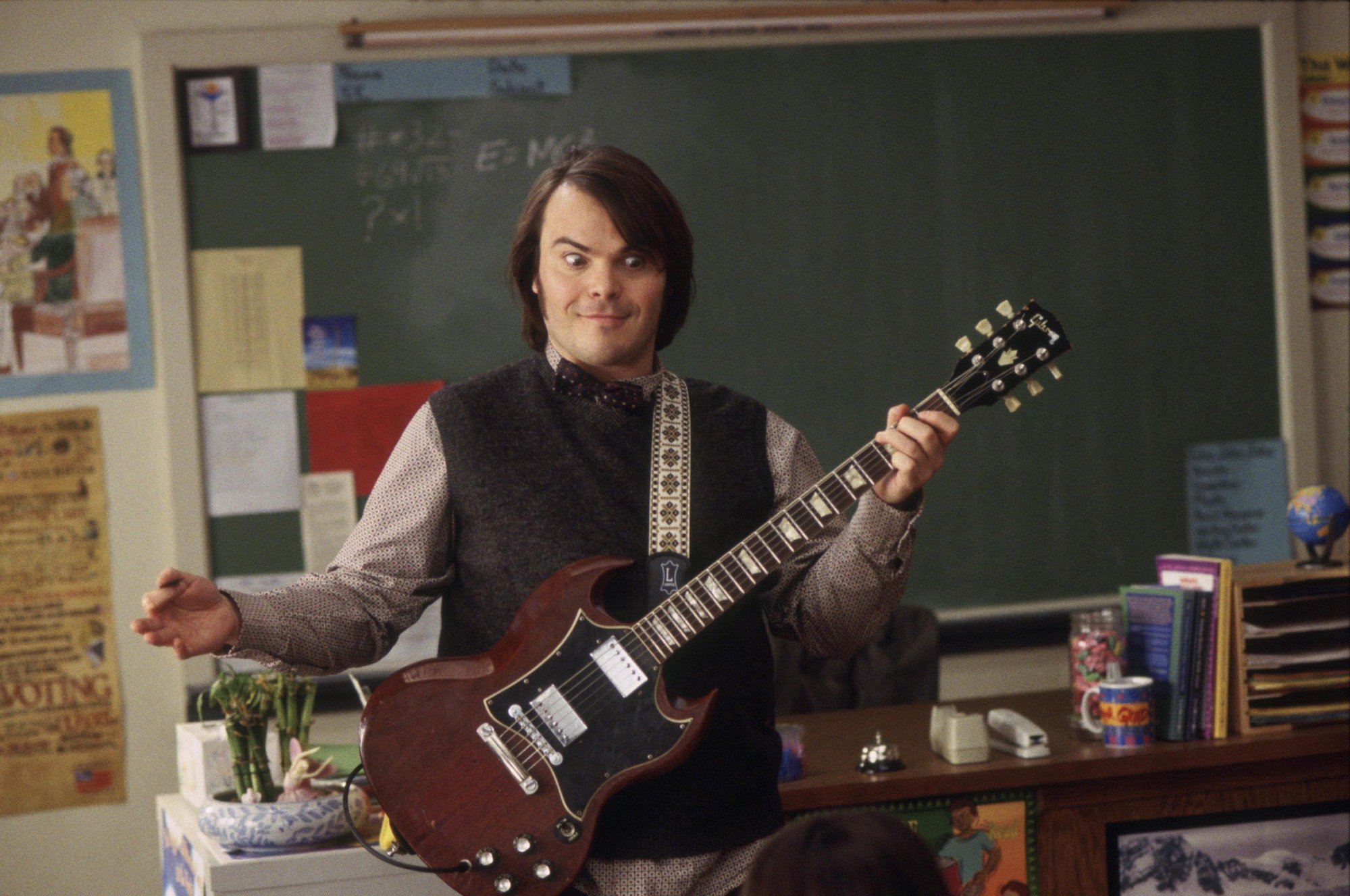 Jack Black rocks out in "School of Rock."