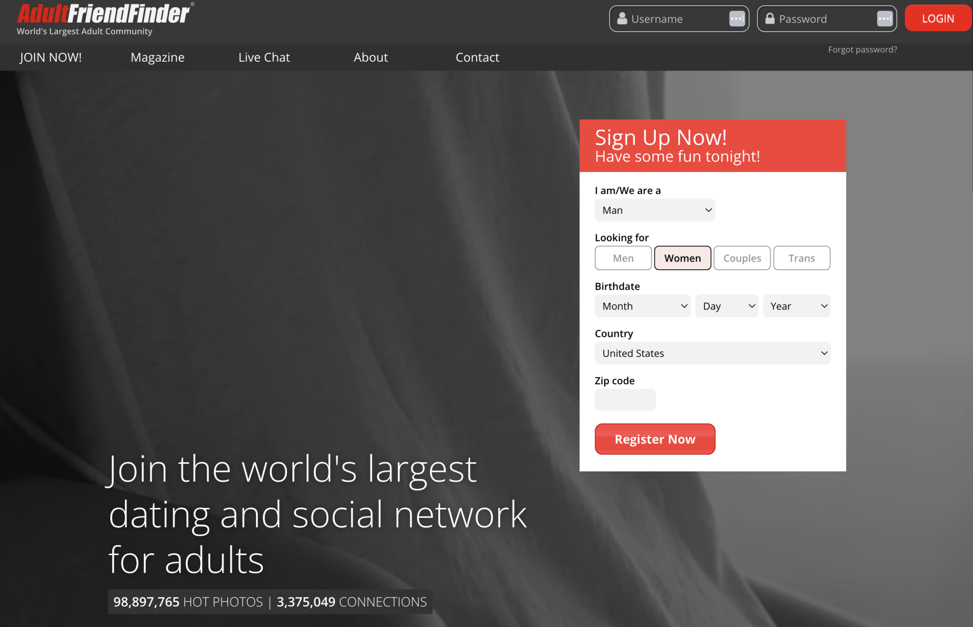 Adult friend finder homepage 