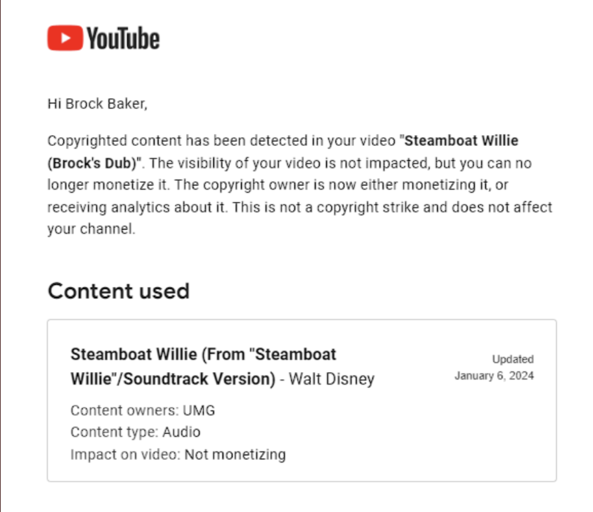 Baker's new copyright claim. 