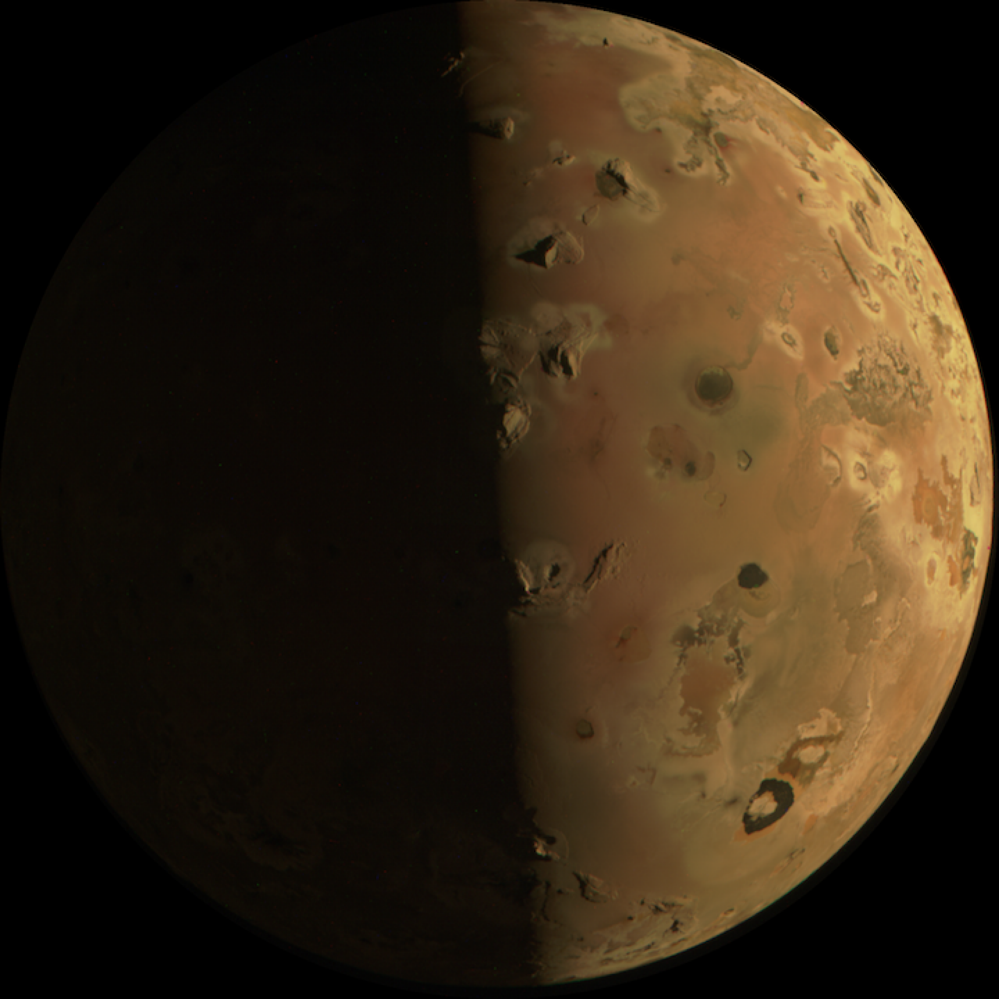 a close view of Jupiter's moon Io.
