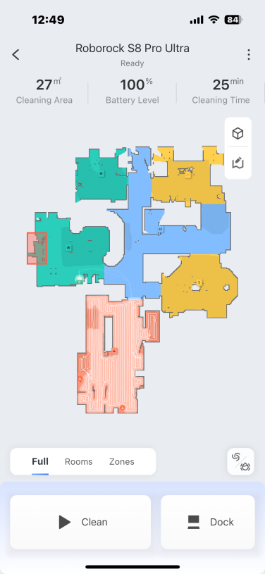 The layout of my first floor living area that Roborock successfully (and speedily!) mapped.