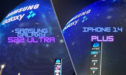 The Sphere during CES 2024: Android vs. iPhone