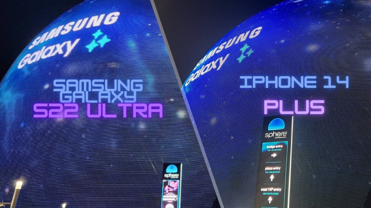 The Sphere during CES 2024: Android vs. iPhone