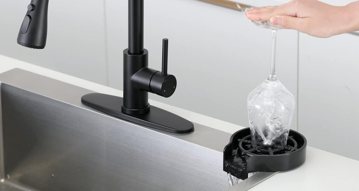This glassware washer for your kitchen sink is $20