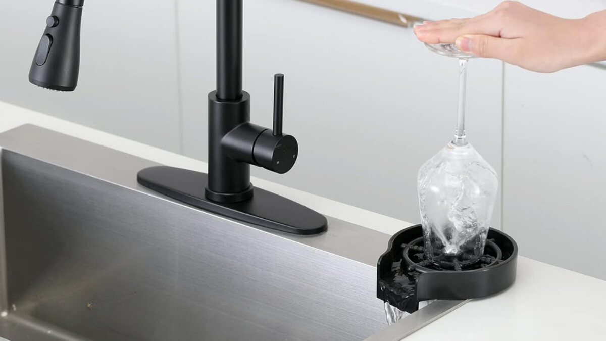 This glassware washer for your kitchen sink is $20