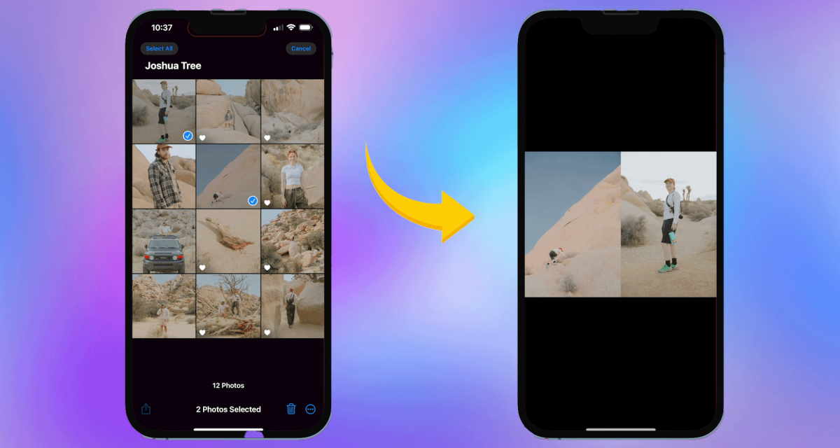 How to easily combine photos on an iPhone