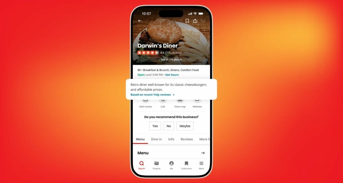 Yelp introduces AI-generated summaries of restaurants, bars, and more