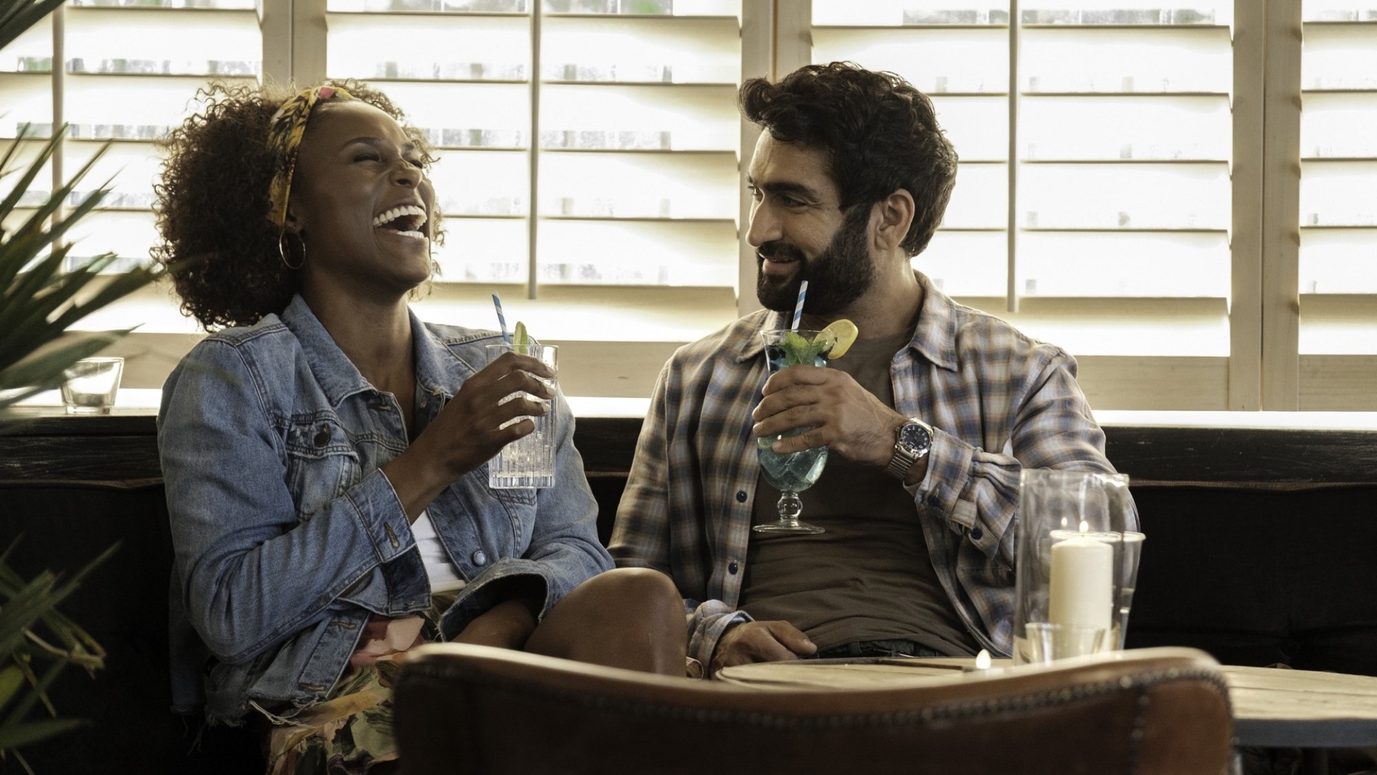 Issa Rae and Kumail Nanjiani in "The Lovebirds."