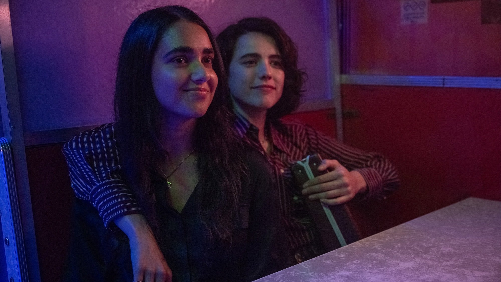 Geraldine Viswanathan and Margaret Qualley star in "Drive-Away Dolls."