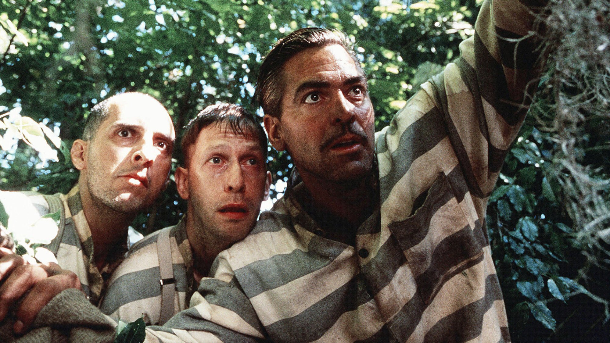 John Turturro, Tim Blake Nelson, and George Clooney in "O Brother, Where Art Thou?".