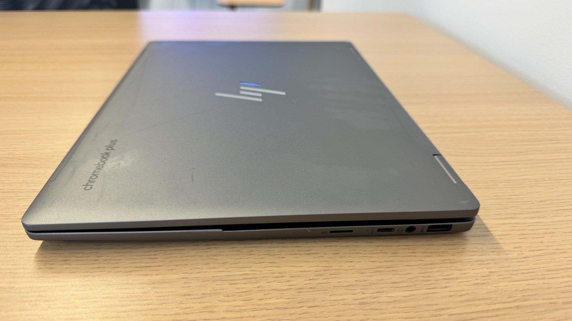 The lid of the HP Chromebook Plus x360 14c