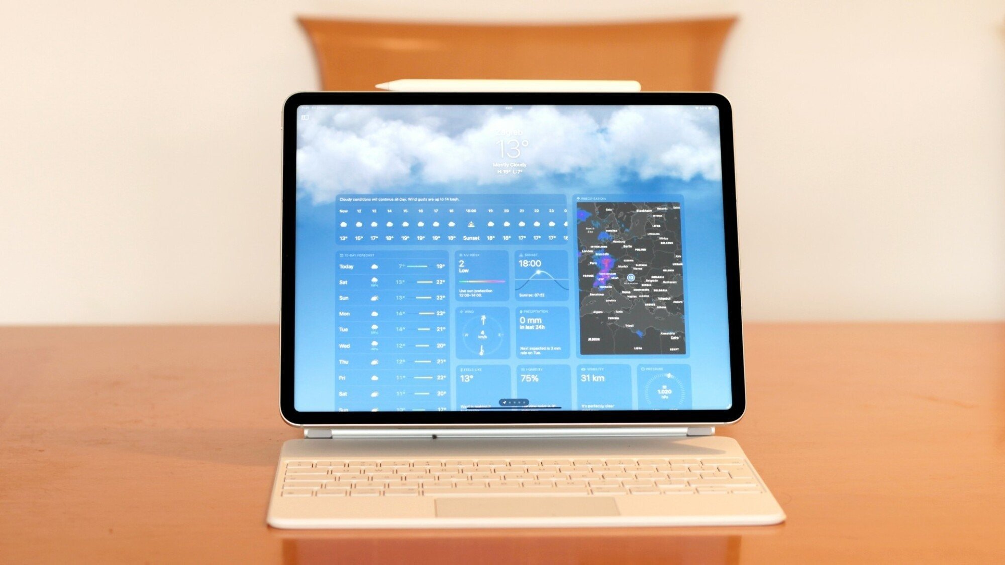 iPad Pro (2022) on a table with the Magic Keyboard