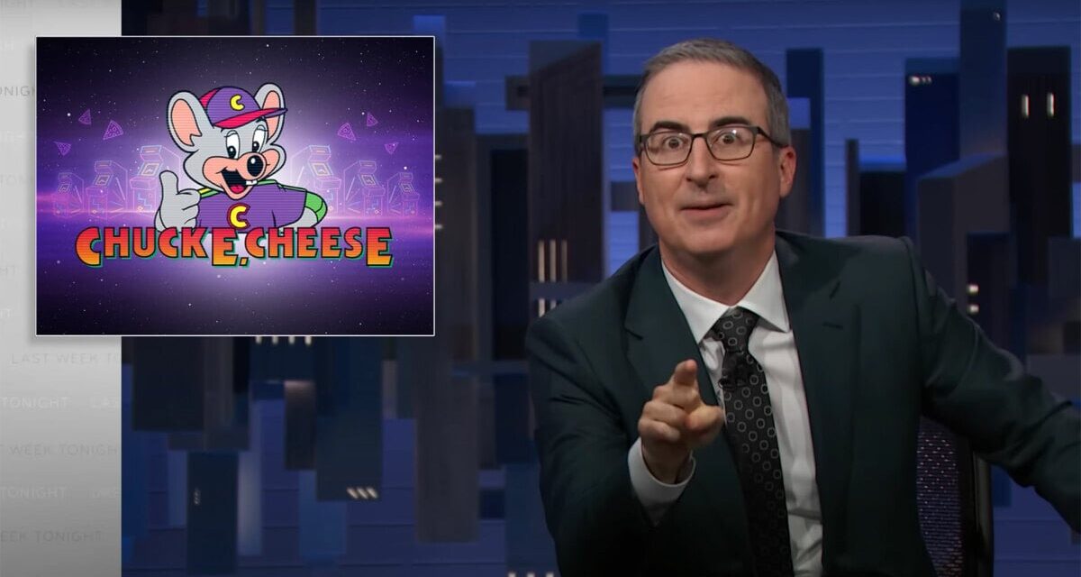 John Oliver take a hilarious deep dive into the dark, twisted history of Chuck E. Cheese