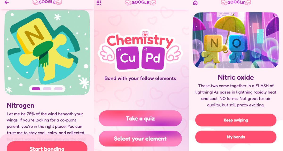 V-Day Google Doodle game is an adorable chemistry lesson