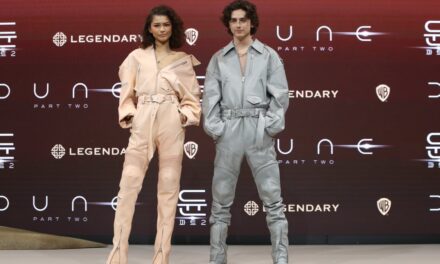 Zendaya and Timothée Chalamet sport matching coveralls for ‘Dune: Part Two’ promo