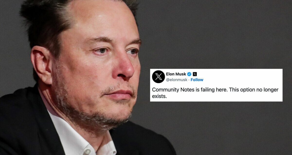 Elon Musk is arguing with his own Community Notes on X