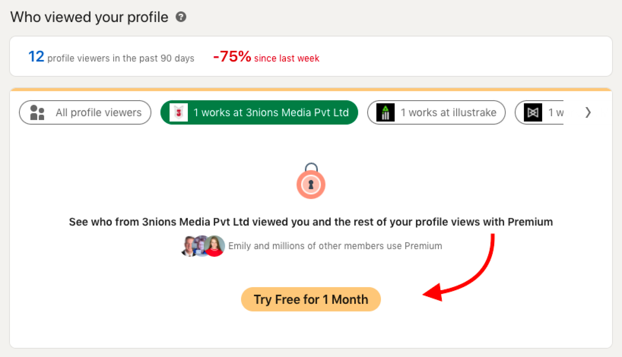 A screenshot of LinkedIn showing the people who have viewed your profile.
