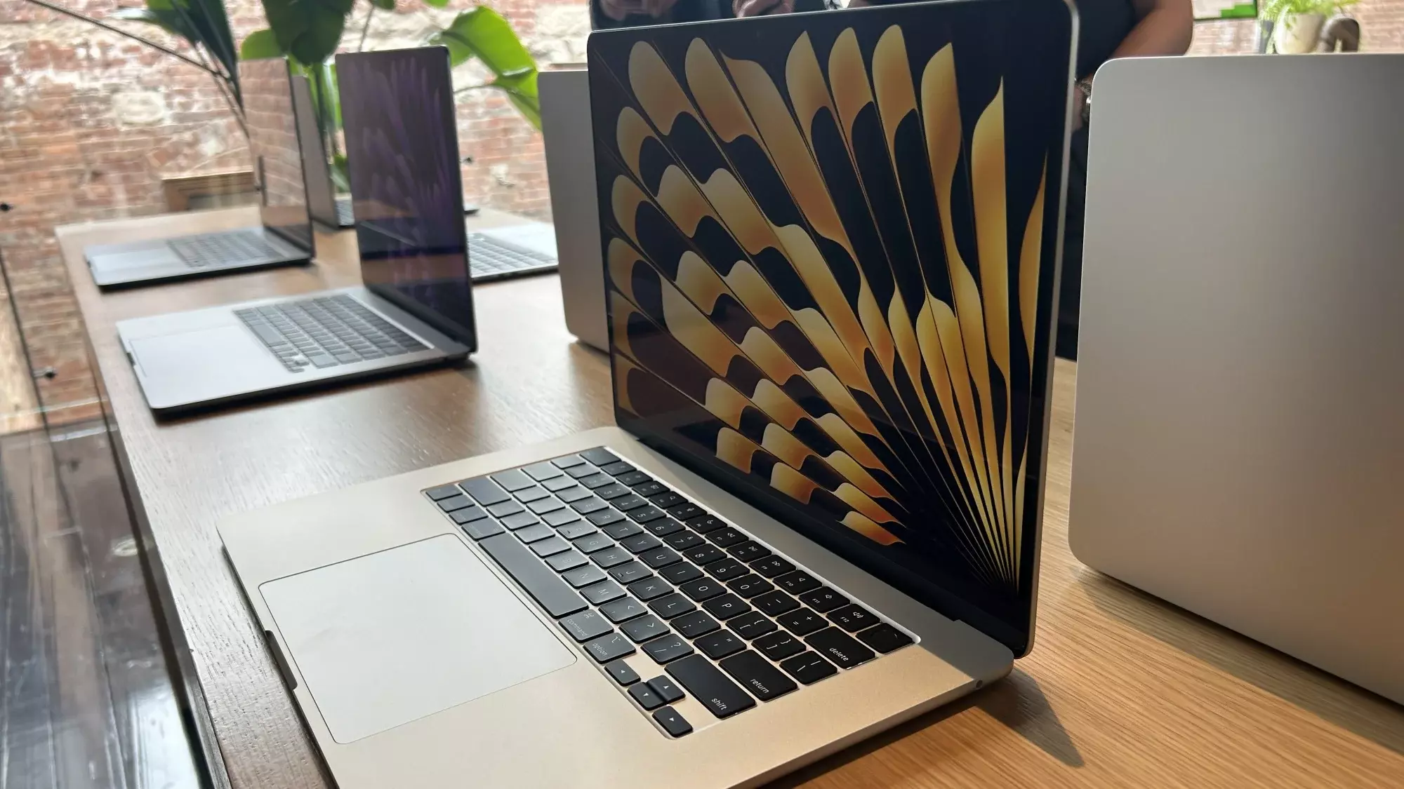Several 15-inch M3 MacBook Air models on a table