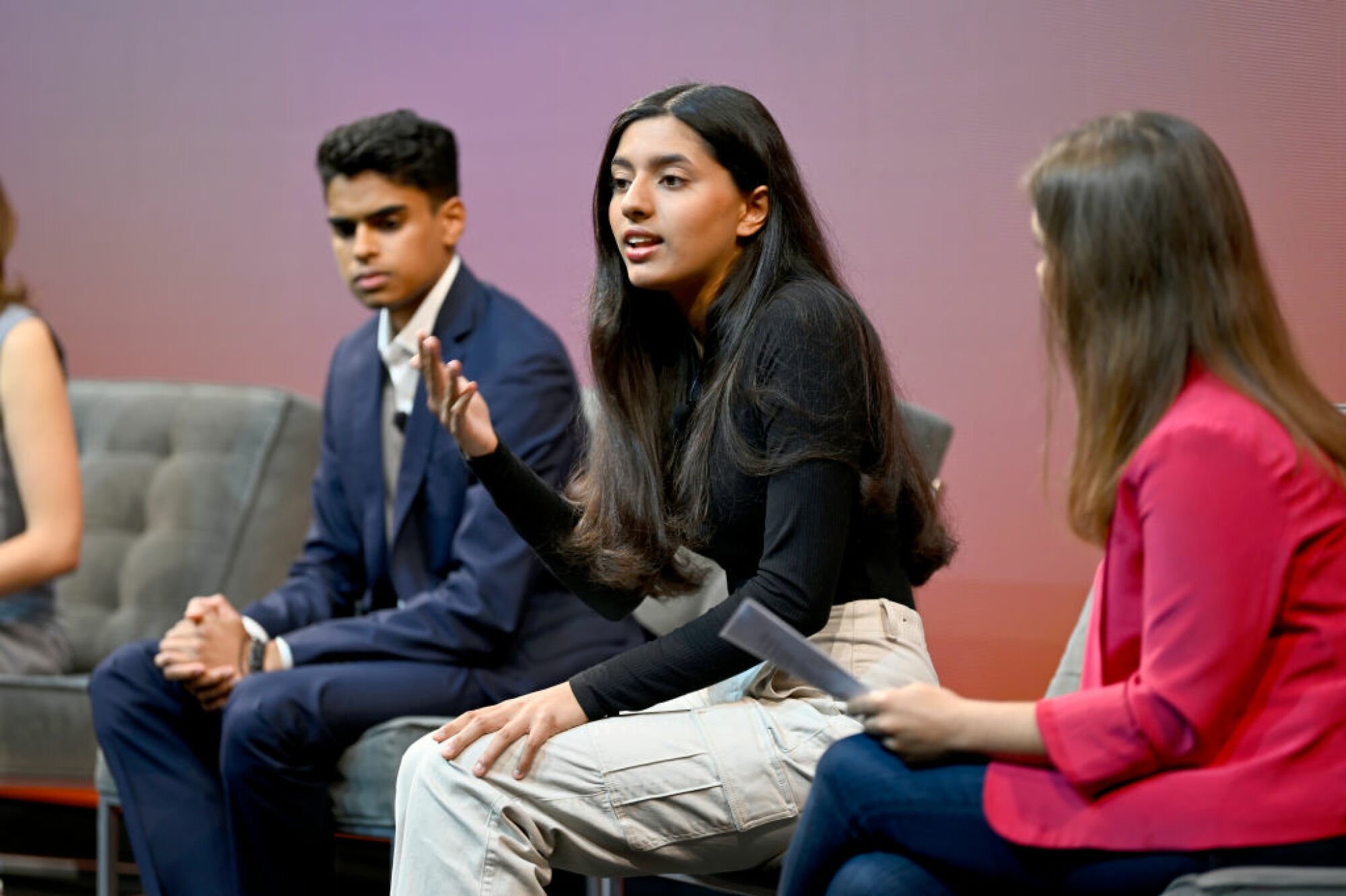 Sneha Revanur speaks onstage during Unfinished Live at The Shed on September 23, 2022 in New York City.