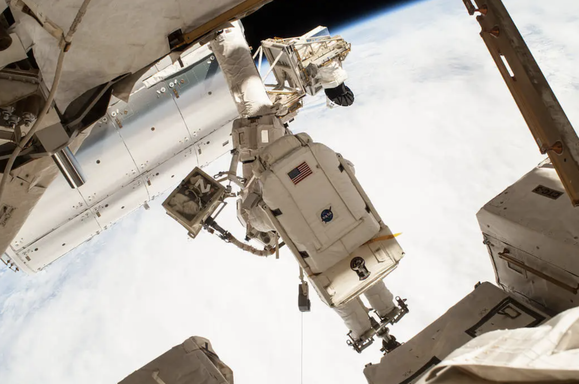 Terry Virts on a spacewalk in 2015.