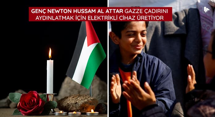 Genç Newton Hussam Al Attar Gazze Çadırını Aydınlatmak İçin Elektrikli Cihaz Üretiyor