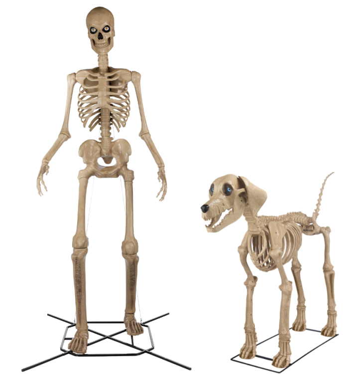 the 2024 home depot 12-foot skeleton and the new home depot skeleton dog