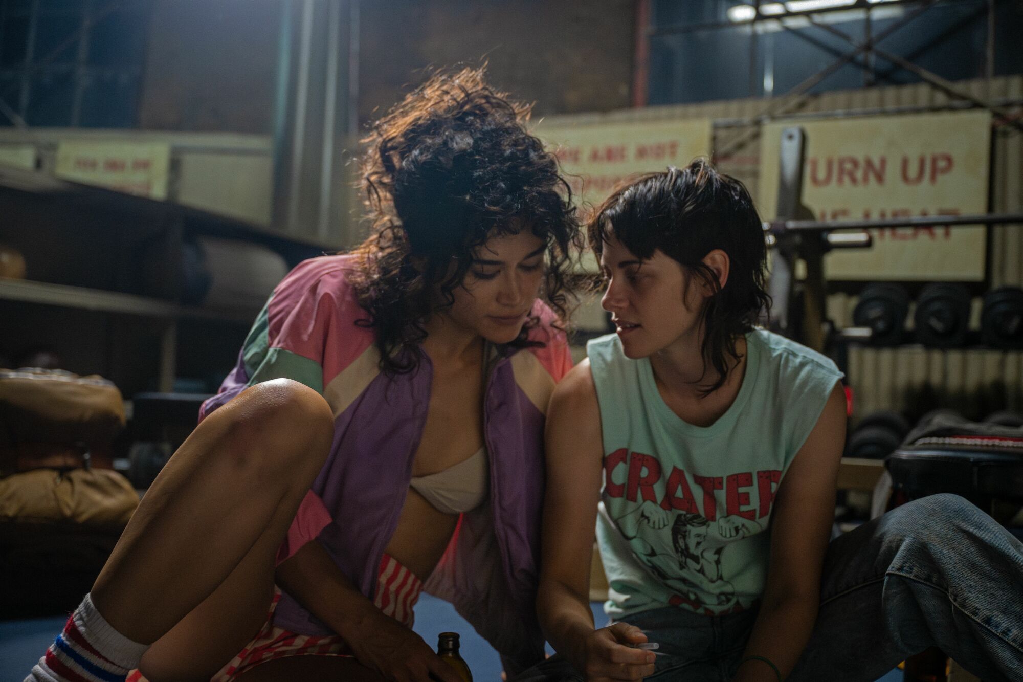 Katy O’Brian and Kristen Stewart in "Love Lies Bleeding."