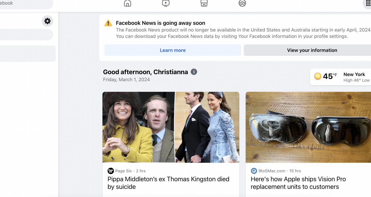 Facebook is getting rid of the News tab to focus on Reels