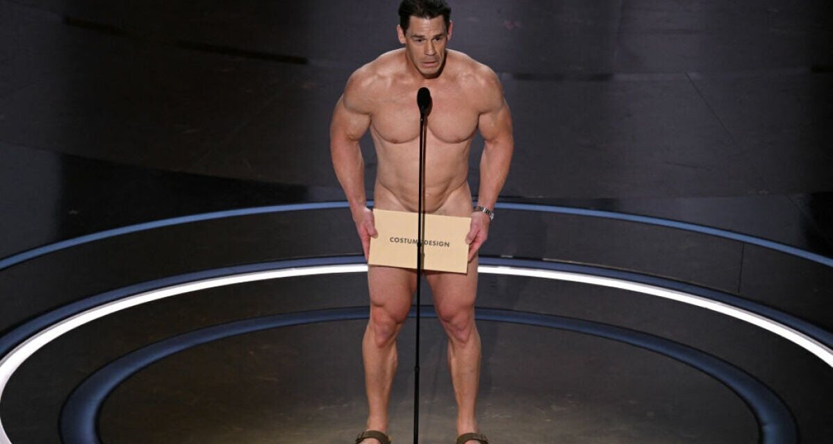 John Cena was naked on the Oscars’ stage. Here’s what happened.