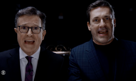 Stephen Colbert and Jon Hamm can’t escape the dreaded shower witch