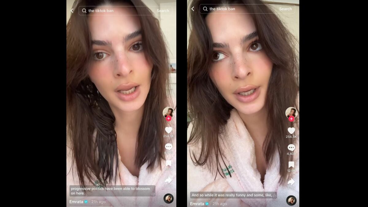 Emily Ratajkowski has thoughts on the TikTok ban