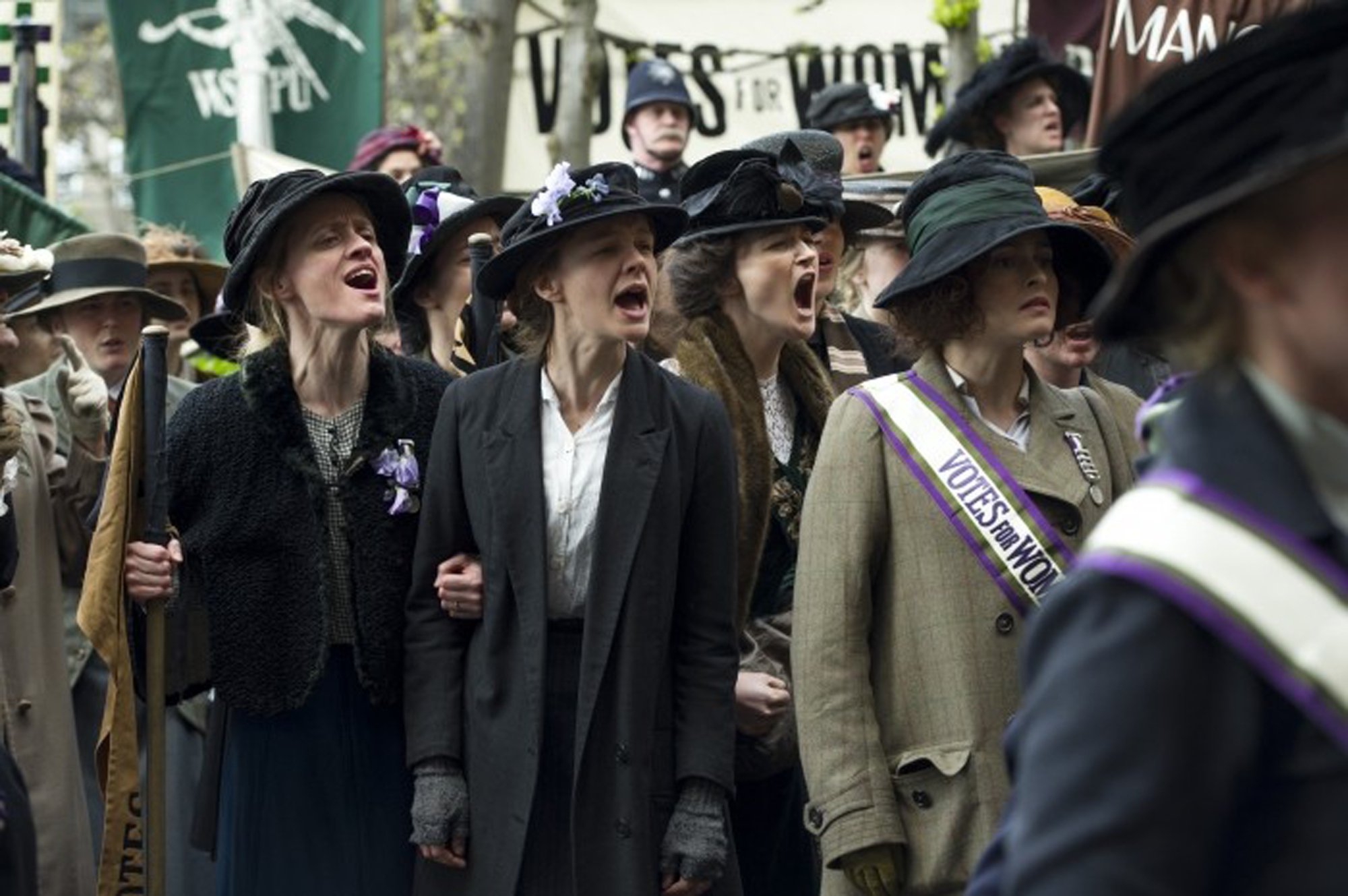 Anne-Marie Duff, Carey Mulligan, and Helena Bonham Carter in "Suffragette."