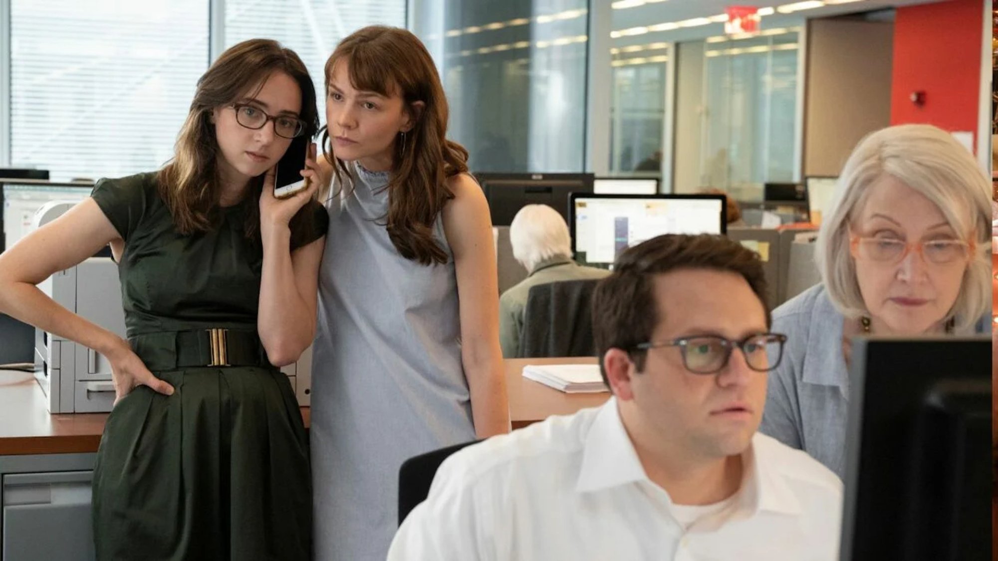 Zoe Kazan and Carey Mulligan star in "She Said," a docudrama about the journalists who broke the Harvey Weinstein story.