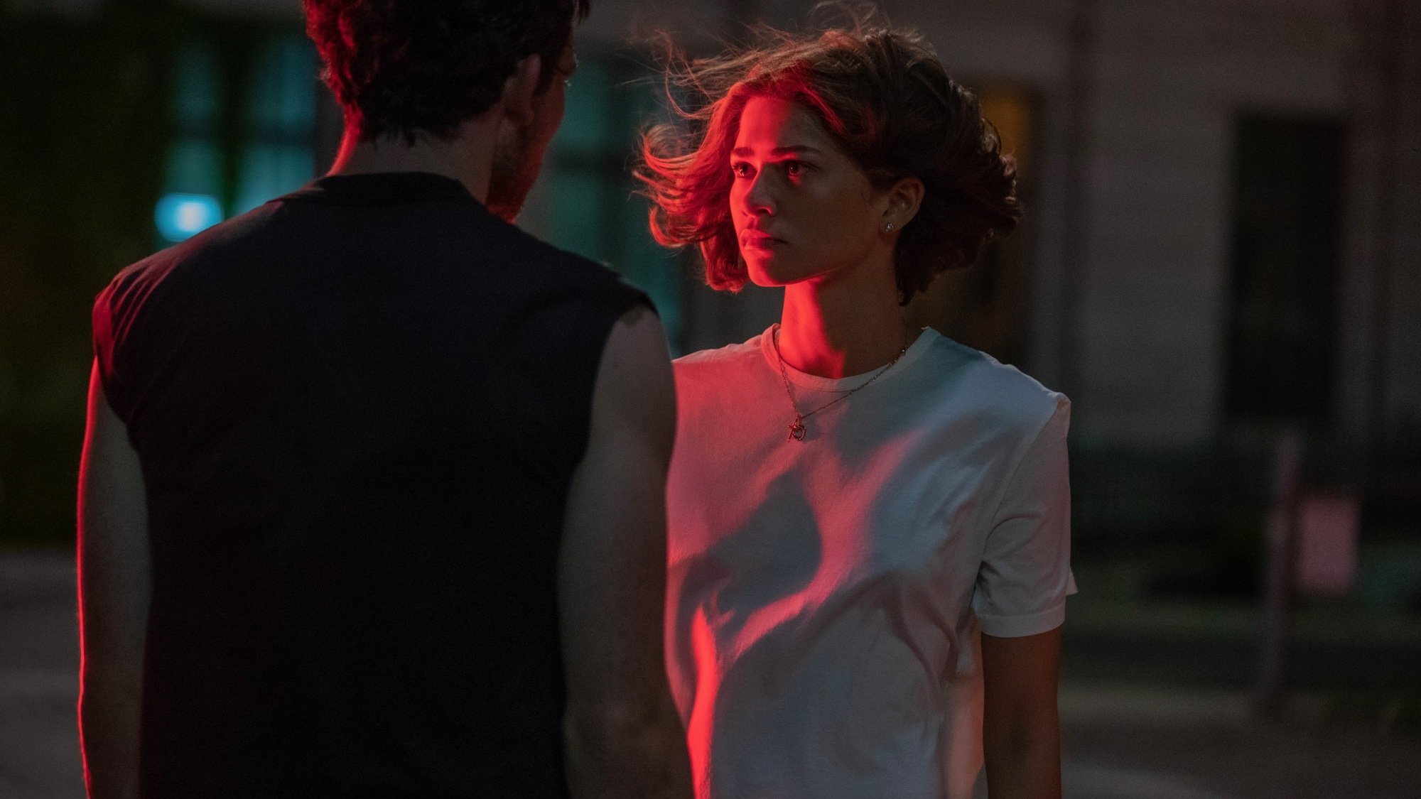 Zendaya stares down Josh O'Connor.