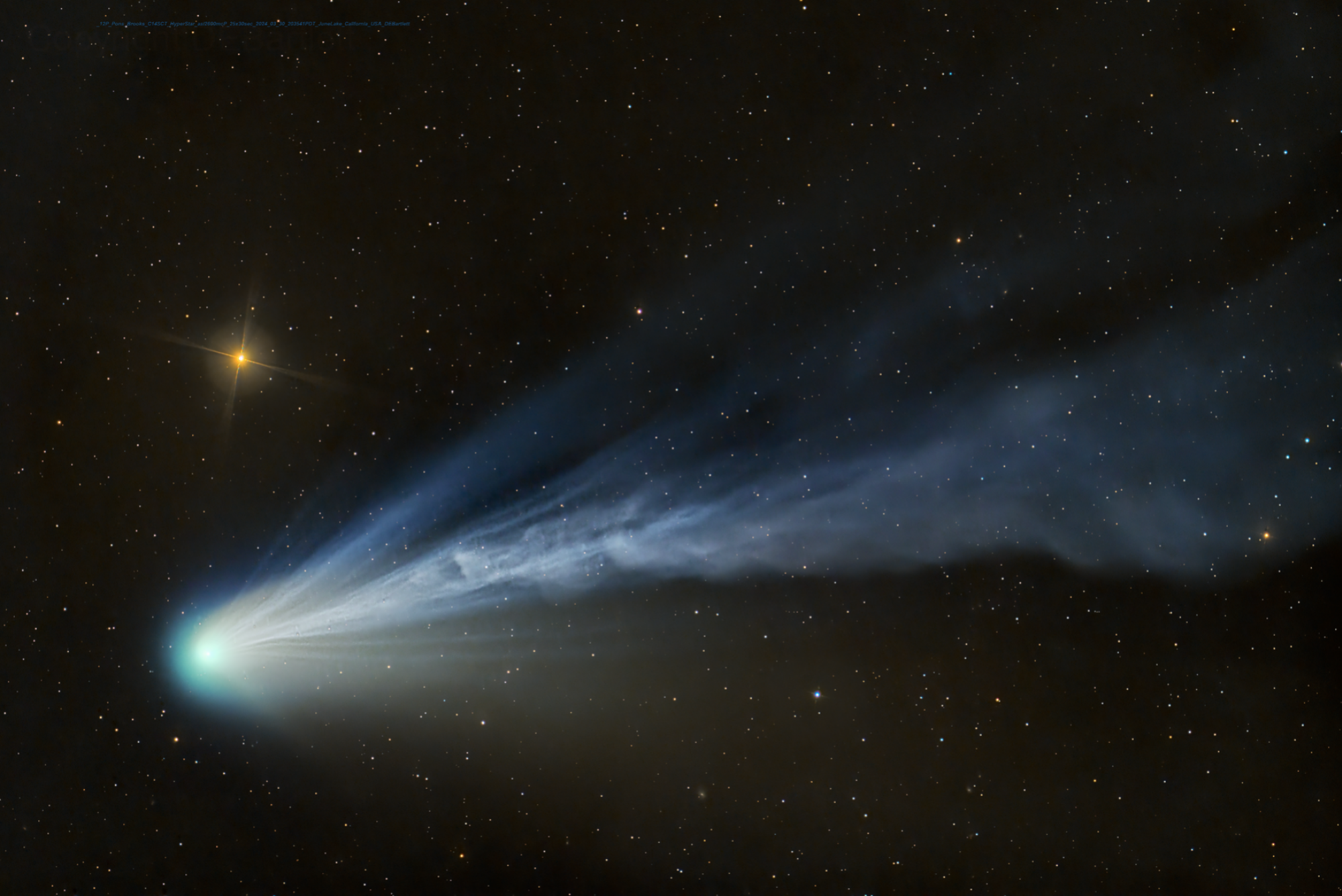 Comet Pons-Brooks hurtling through space