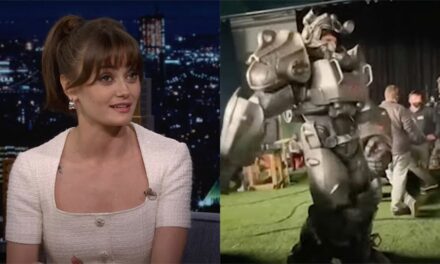 'Fallout' star Ella Purnell shares BTS of stuntman flossing in power armor