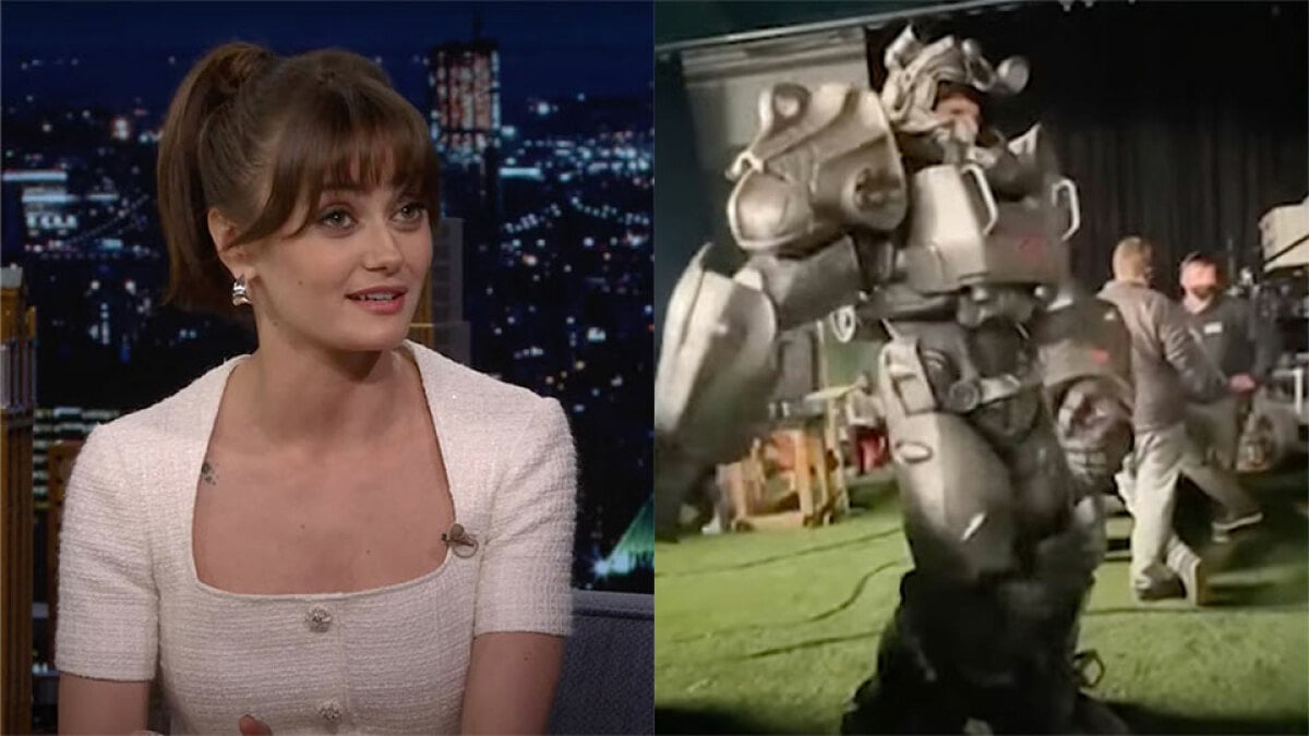 'Fallout' star Ella Purnell shares BTS of stuntman flossing in power armor